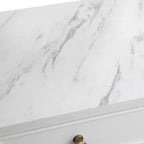 Mobile Ufficio Modulare Harrington Lifestorey 2 Pezzi, Mobiletto con Vetrina in Finto Marmo Bianco: Stile Country, Superficie in Finto Marmo, Struttura in MDF