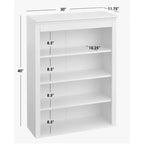 Mobile Ufficio Modulare Harrington Lifestorey 2 Pezzi, Mobiletto con Vetrina in Finto Marmo Bianco: Stile Country, Superficie in Finto Marmo, Struttura in MDF