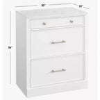Mobile Ufficio Modulare Harrington Lifestorey 2 Pezzi, Mobiletto con Vetrina in Finto Marmo Bianco: Stile Country, Superficie in Finto Marmo, Struttura in MDF