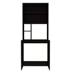 Jeddah Computer Desk Black - Boahaus: Modern Style, Scratch-Resistant, Open Storage Shelf, Wood Laminate