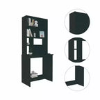 Scrivania per computer Jeddah Nera - Boahaus: Stile Moderno, Resistente ai Graffi, Ripiano Aperto, Laminato in Legno