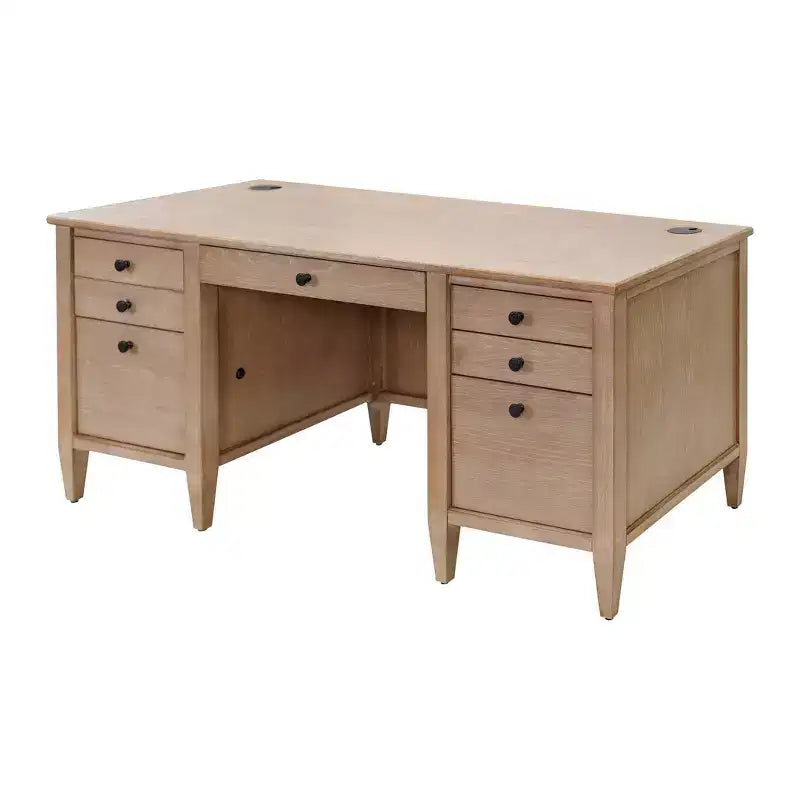 Scrivania moderna in legno con doppio piedistallo e vani portaoggetti Collezione Laurel - Martin Furniture: Mobili per ufficio, Cassetto per archivio
