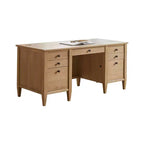 Scrivania moderna in legno con doppio piedistallo e vani portaoggetti Collezione Laurel - Martin Furniture: Mobili per ufficio, Cassetto per archivio