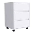 Nantong File Cabinet White - Boahaus: Modern Office Drawers, 3-Drawer Storage, Wood Laminate, Painted Finish