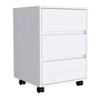 Nantong File Cabinet White - Boahaus: Modern Office Drawers, 3-Drawer Storage, Wood Laminate, Painted Finish