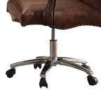 Sedia Versailles da 27" per Seduta Attiva, Bicolore Marrone Chiaro PU e Rovere Ciliegio - Acme Furniture: Similpelle, Struttura in Metallo, Montaggio senza Attrezzi
