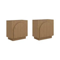 Nathan James Set of 2 Iris Wood Arched Console Table with Doors Brown