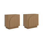 Nathan James Set of 2 Iris Wood Arched Console Table with Doors Brown