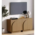 Nathan James Set di 2 Console ad Arco in Legno Iris con Ante Marrone