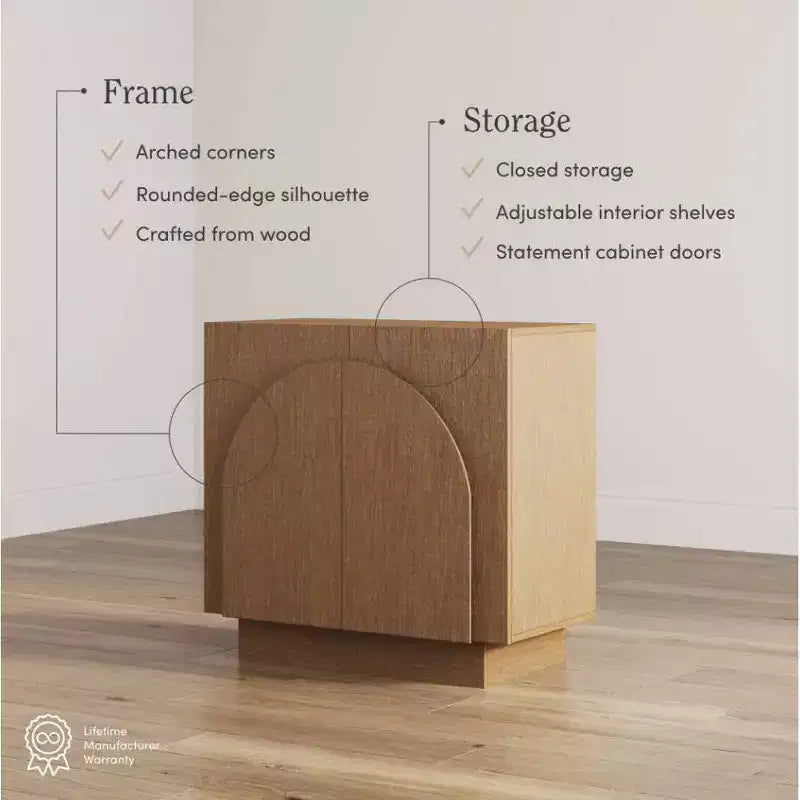Nathan James Set di 2 Console ad Arco in Legno Iris con Ante Marrone