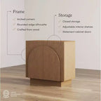 Nathan James Set di 2 Console ad Arco in Legno Iris con Ante Marrone