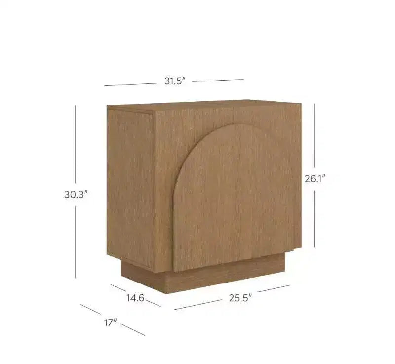 Nathan James Set di 2 Console ad Arco in Legno Iris con Ante Marrone