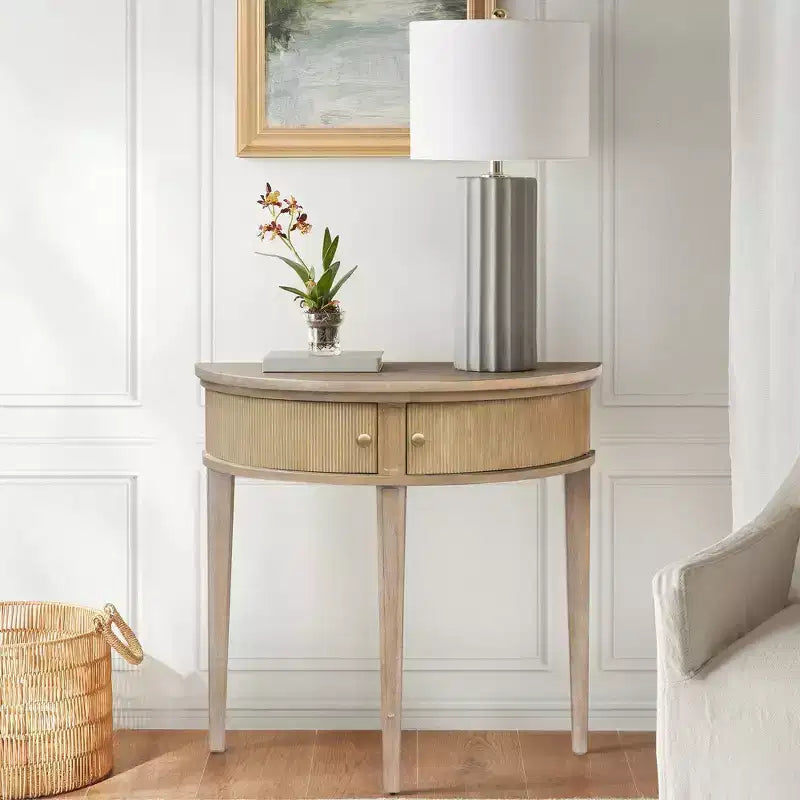 Consolle da ingresso Crestview in legno di grano di recupero - Martha Stewart: Design Demilune Vintage, Eleganza per l'Ingresso