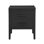 Tavolino a due cassetti in legno massiccio modello Wiley, stile Mid-Century Modern, nero - Linon: Impiallacciatura in rovere, gambe in legno di caucciù, contenitore