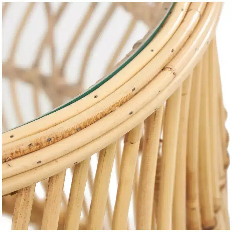Tavolino d'appoggio ondulato in rattan intrecciato fatto a mano Olivia & May: Nessun assemblaggio, uso interno, stile costiero