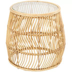Tavolino d'appoggio ondulato in rattan intrecciato fatto a mano Olivia & May: Nessun assemblaggio, uso interno, stile costiero