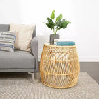 Tavolino d'appoggio ondulato in rattan intrecciato fatto a mano Olivia & May: Nessun assemblaggio, uso interno, stile costiero