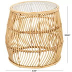 Tavolino d'appoggio ondulato in rattan intrecciato fatto a mano Olivia & May: Nessun assemblaggio, uso interno, stile costiero