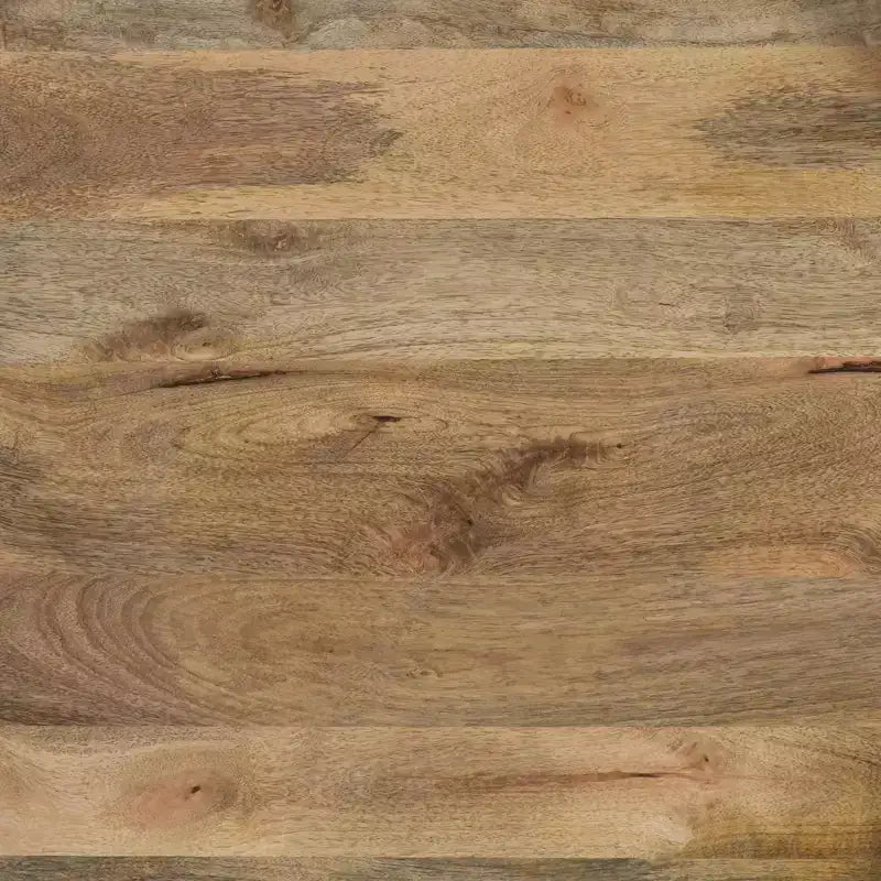 Tavolino da caffè rotondo The Urban Port da 29" moderno, fatto a mano, piano in legno marrone naturale con bordo intagliato e gambe in ferro nero marrone/nero