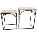 Olivia & May Metal Arched Accent Table: Set of 2, No Assembly, Indoor Use, Modern Farmhouse Style