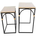 Tavolino d'accento ad arco in metallo Olivia & May: set da 2, nessun assemblaggio richiesto, per uso interno, stile rustico moderno