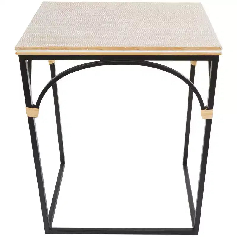 Tavolino d'accento ad arco in metallo Olivia & May: set da 2, nessun assemblaggio richiesto, per uso interno, stile rustico moderno