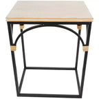Tavolino d'accento ad arco in metallo Olivia & May: set da 2, nessun assemblaggio richiesto, per uso interno, stile rustico moderno