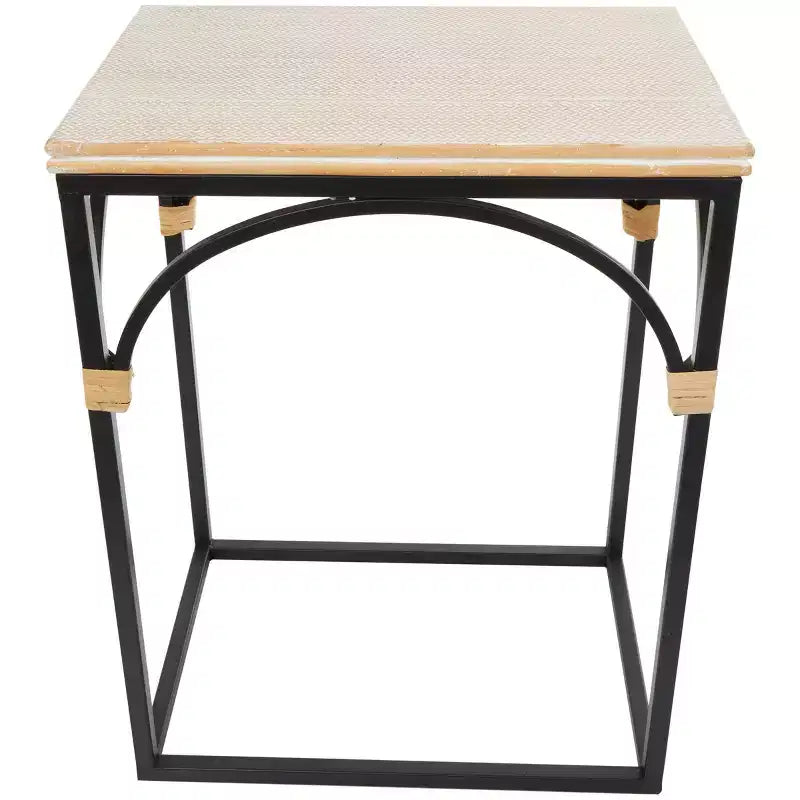 Tavolino d'accento ad arco in metallo Olivia & May: set da 2, nessun assemblaggio richiesto, per uso interno, stile rustico moderno