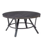 Powell 3 Pezzi Galway Legno Top e Antracite Grigio Metallo Tavolino Rotondo e Set di Tavolini d'Appoggio Marrone Antracite: Set di Mobili Rustici per Soggiorno