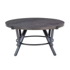 Powell 3 Pezzi Galway Legno Top e Antracite Grigio Metallo Tavolino Rotondo e Set di Tavolini d'Appoggio Marrone Antracite: Set di Mobili Rustici per Soggiorno