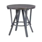 Powell 3 Pezzi Galway Legno Top e Antracite Grigio Metallo Tavolino Rotondo e Set di Tavolini d'Appoggio Marrone Antracite: Set di Mobili Rustici per Soggiorno
