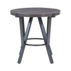 Powell 3 Pezzi Galway Legno Top e Antracite Grigio Metallo Tavolino Rotondo e Set di Tavolini d'Appoggio Marrone Antracite: Set di Mobili Rustici per Soggiorno