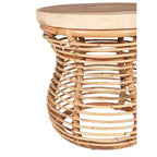 Tavolino Orinda con piano in legno 22.44" Orientale: Nessun assemblaggio richiesto, Legno di mango, Struttura in rattan