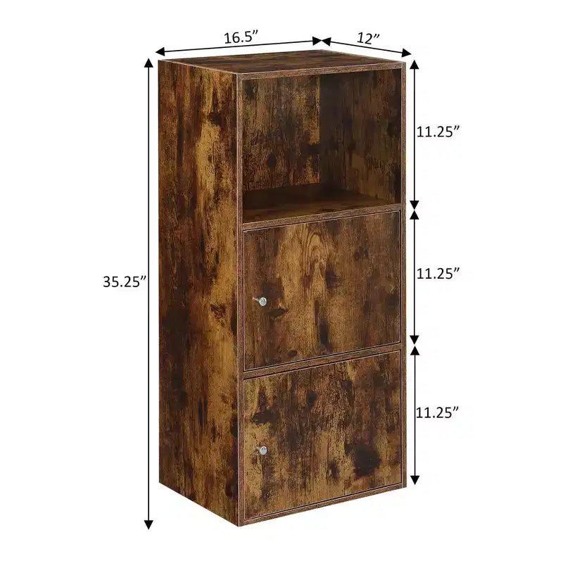Mobiletto a 2 ante con ripiano in legno rustico – Breighton Home: Chiusure magnetiche, Organizzatore per Ufficio e Bagno
