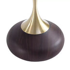Manhattan Comfort Set di 2 Tavolini Patchin con Base Rotonda in Metallo e Piano Oro Legno Marrone