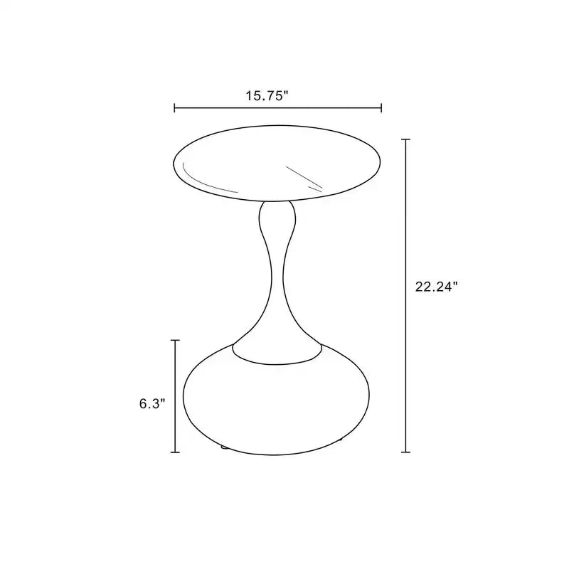 Manhattan Comfort Set di 2 Tavolini Patchin con Base Rotonda in Metallo e Piano Oro Legno Marrone