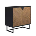 Nathan James Set of 3 Enloe Console Table with Wood Doors Black