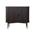 Storied Home Oak 28.5" Tall 2 Door Decorative Storage Cabinet: Rubberwood & MDF, No Assembly Required