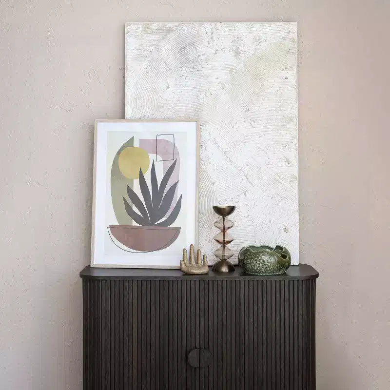 Mobile decorativo a 2 ante con altezza di 72 cm Storied Home Oak: in legno di gomma e MDF, nessun assemblaggio richiesto