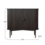 Mobile decorativo a 2 ante con altezza di 72 cm Storied Home Oak: in legno di gomma e MDF, nessun assemblaggio richiesto