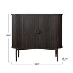 Mobile decorativo a 2 ante con altezza di 72 cm Storied Home Oak: in legno di gomma e MDF, nessun assemblaggio richiesto