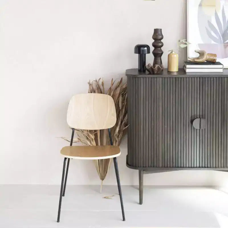 Mobile decorativo a 2 ante con altezza di 72 cm Storied Home Oak: in legno di gomma e MDF, nessun assemblaggio richiesto