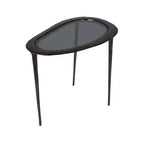 Tavolino ovale astratto Olivia & May in alluminio con piano in vetro oscurato nero
