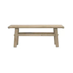 Tavolino da caffè Storied Home in Olmo Naturale: Altezza 42,5 cm, Profondità 115 cm, Nessun Montaggio Richiesto, Struttura e Piano in Olmo