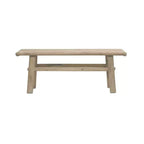 Tavolino da caffè Storied Home in Olmo Naturale: Altezza 42,5 cm, Profondità 115 cm, Nessun Montaggio Richiesto, Struttura e Piano in Olmo