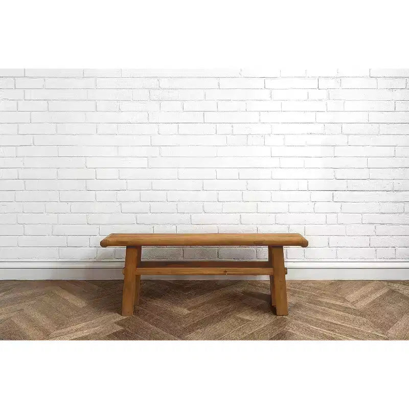 Tavolino da caffè Storied Home in Olmo Naturale: Altezza 42,5 cm, Profondità 115 cm, Nessun Montaggio Richiesto, Struttura e Piano in Olmo