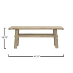 Tavolino da caffè Storied Home in Olmo Naturale: Altezza 42,5 cm, Profondità 115 cm, Nessun Montaggio Richiesto, Struttura e Piano in Olmo