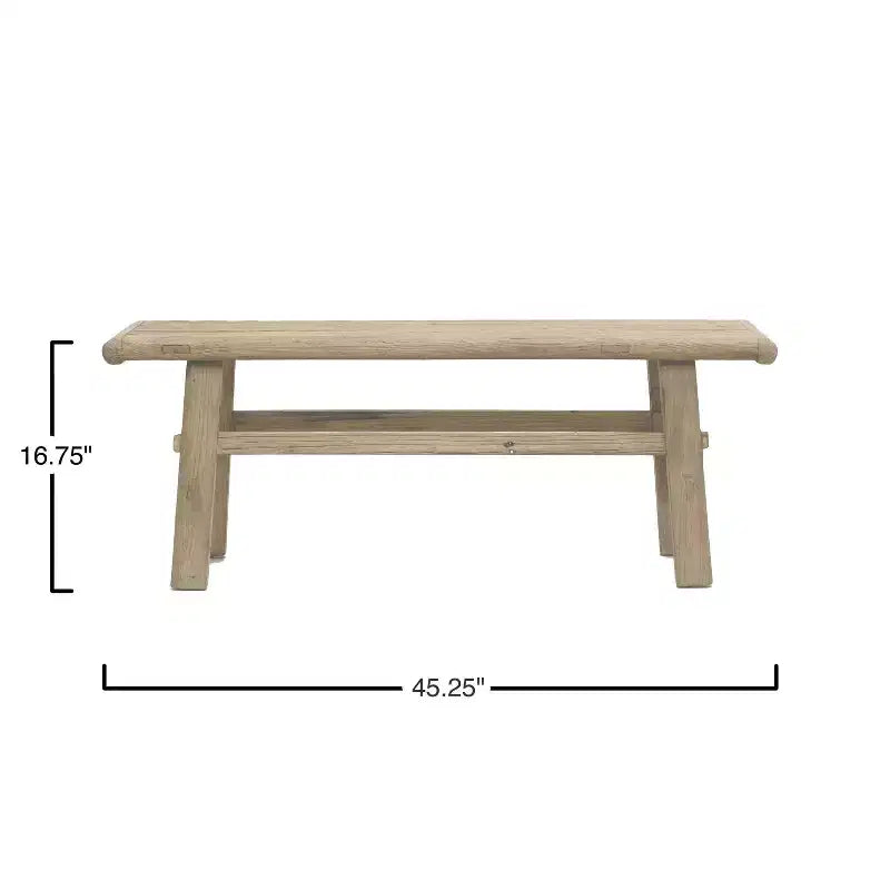 Tavolino da caffè Storied Home in Olmo Naturale: Altezza 42,5 cm, Profondità 115 cm, Nessun Montaggio Richiesto, Struttura e Piano in Olmo