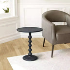 Tavolino tondo Urban Port 22" in alluminio pressofuso con finitura martellata nera