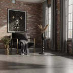 Tavolino tondo Urban Port 22" in alluminio pressofuso con finitura martellata nera